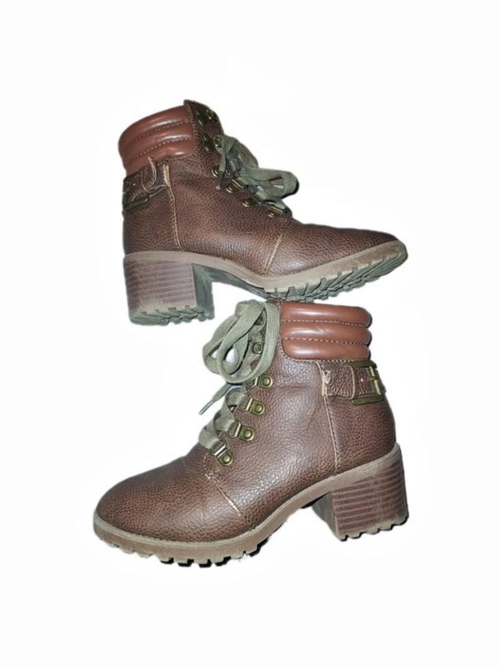 Girls Size 2M Brown Lace-Up Ankle Boots